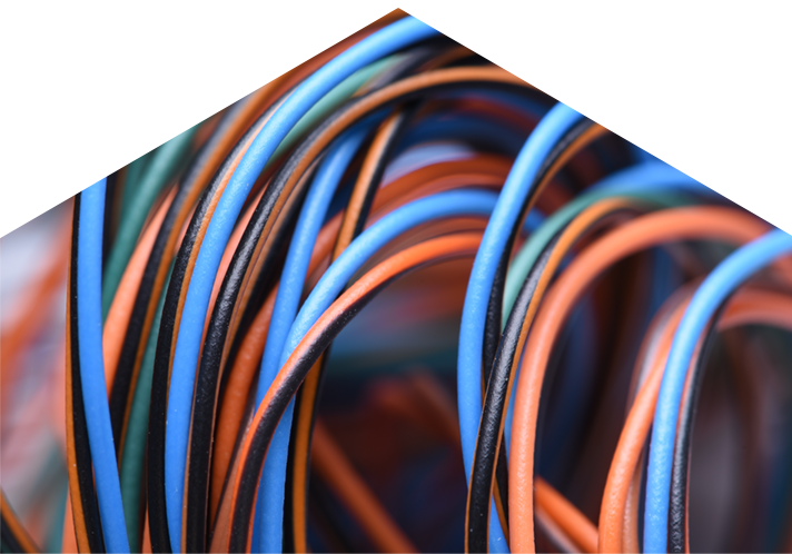 Bundle of multicolored wire