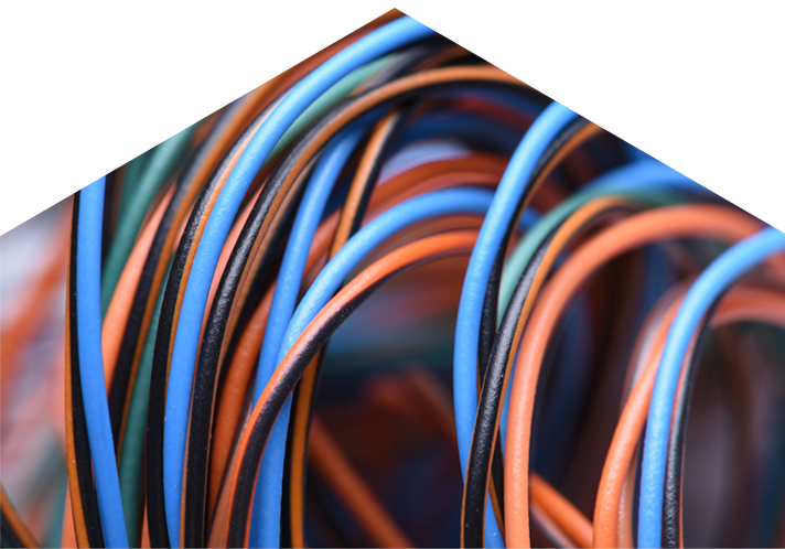 Bundle of multicolored wire