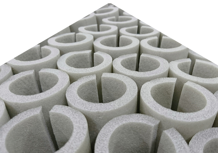 Rows of foam tubes