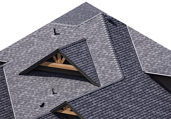 Large shingled roof