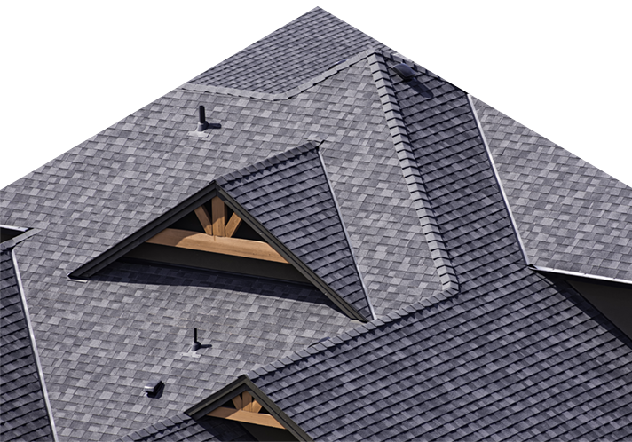 Large shingled roof