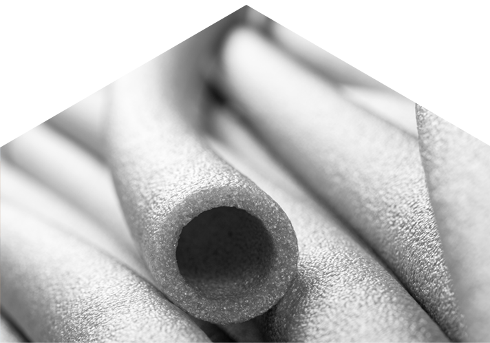Foam tubing closeup